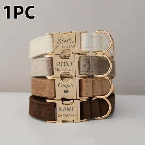 1 Personalized Dog Collar with Plush