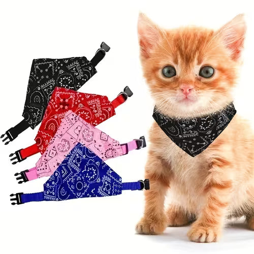 1pc Cashew Floral Graphic Dog Bandanas - Adjustable